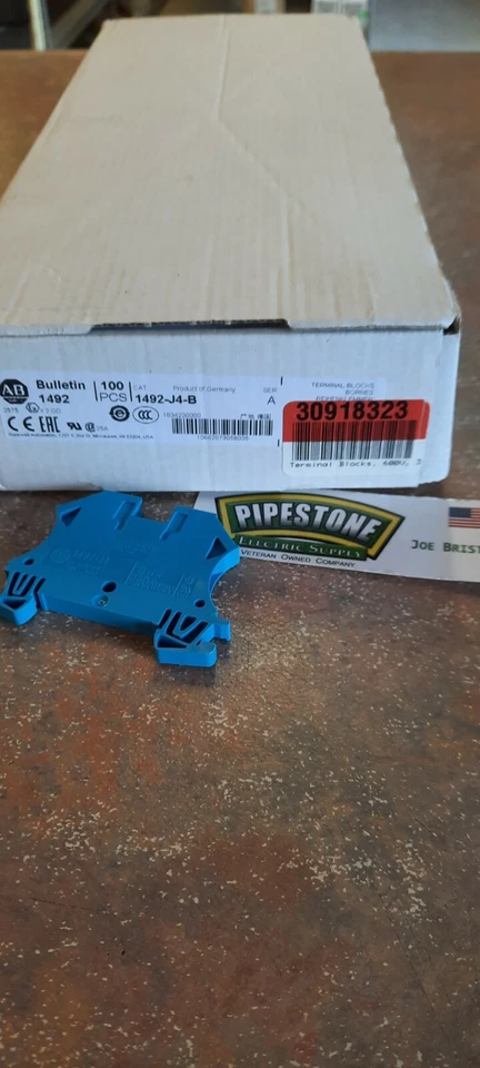 1492-J4-B Blue Terminals  Feed-Through Terminal Blocks, New in Box - Image 1 of 1