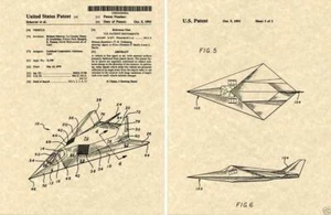 Lockheed F117 STEALTH Fighter Patent Kunstdruck READY TO FRAME F-117 Jet - Bild 1 von 1