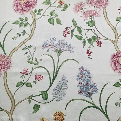 Sanderson Curtain Fabric ~ SUMMER TREE ~  2.3m ~ 100% Linen Floral Design - Image 1 of 4