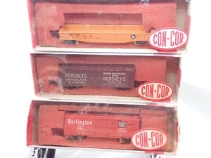 CON-COR N SCALE 1151 ILLINOIS CTRL GONDOLA 1351 HERSHEYS REEFER 1001 BURLINGTON - Picture 1 of 5
