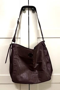 Calvin Klein Faux Leather Purple Medium Shoulder Bag - Picture 1 of 10