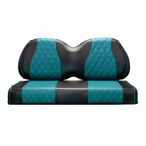 EZGO TXT/RXV & DS -FRONT- BLK/TEAL Diamond Stitch covers, Golf Cart 2004+,2PCS - Picture 1 of 6