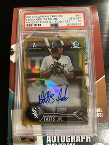 2016 Bowman Chrome Gold Refractor Auto Fernando Tatis Jr. /50 Rare PSA 10 Gem