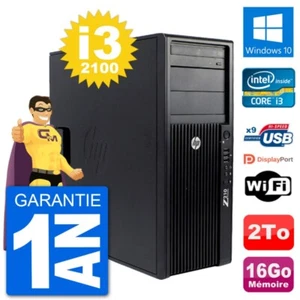 PC Tour HP Z210 Intel Core i3-2100 RAM 16Go Disque Dur 2To Windows 10 Wifi - Imagen 1 de 3