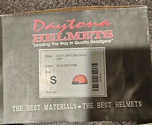 Daytona Skull Cap 1/2 Open Face Skull Cap D.O.T. Motorcycle Helmet HI-GLOSS PINK - Picture 1 of 4