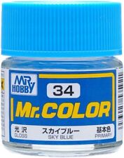 Mr. Hobby C34 Mr. Color Gloss Sky Blue Lacquer Paint 10ml - US