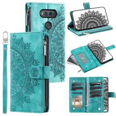 Funda para LG V20 Datura Cuero Cremallera Ranuras para Tarjetas Abatible Billetera Bolsillo Cubierta Foto 1 de 4