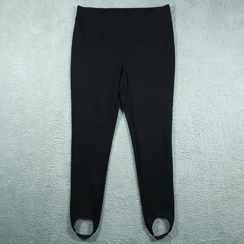 Weekends by Chicos Pantalones Mujer 2 EE. UU. Grande Negro Estribo Pull On Leggings Elastizados Foto 1 de 4