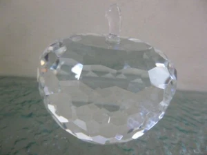 Fermacarte mela vetro cristallo Oleg Cassini firmato - Foto 1 di 7