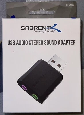 SABRENT USB External Stereo Sound Adapter For Windows & Mac  (NEW) AU-MMSA - Image 1 of 3