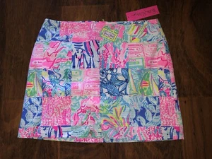 Lilly Pulitzer 6 Verano Remix Parche MARIGOLD SKORT Falda Pantalones Cortos 16” PopUp Nuevo con Etiquetas - Imagen 1 de 3