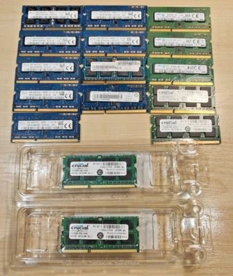 16 x 4GB DDR3 SODIMM RAM Laptop Memory - Mixed brands Job Lot - Image 1 of 3