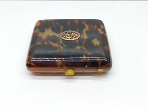 Beautuful Antique faux tortoiseshell cigarette case With gold Monogram. - Picture 1 of 5