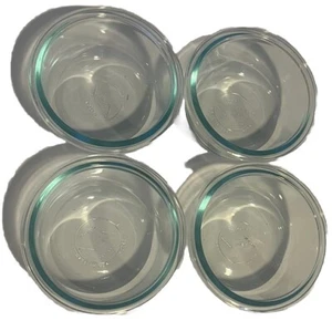 BRAND NEW VINTAGE PYREX GLASS BOWLS SET OF 4 MIXING NEVER USED CLEAR - Picture 1 of 3