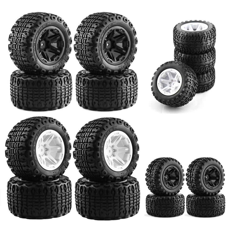 Wheel Rubber Tire Universal Tyre For 1/12 1/14 1/16 RC Monster Truck Kyosho HSP - Image 1 of 4