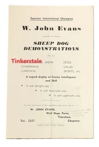 W John Evans Sheep Dog Demonstrations Illustrated Advertising Leaflet c1958 - Bild 1 von 2