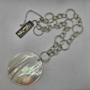 Birch Hill Silver Tone Genuine MOP Shell Chunky Chain Necklace W/ Tag - Picture 1 of 13