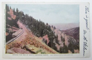 POSTAL DE COLECCIÓN COLO SPRINGS & CRIPPLE CREEK LÍNEA CORTA FERROCARRIL tren de ferrocarril - Imagen 1 de 2