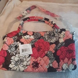 Vera Bradley Chain Shoulder Bag Mocha Rouge Retired - Picture 1 of 7