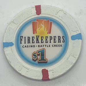 Firekeepers Casino $1 Chip Battle Creek Michigan MI H&C - Imagen 1 de 2