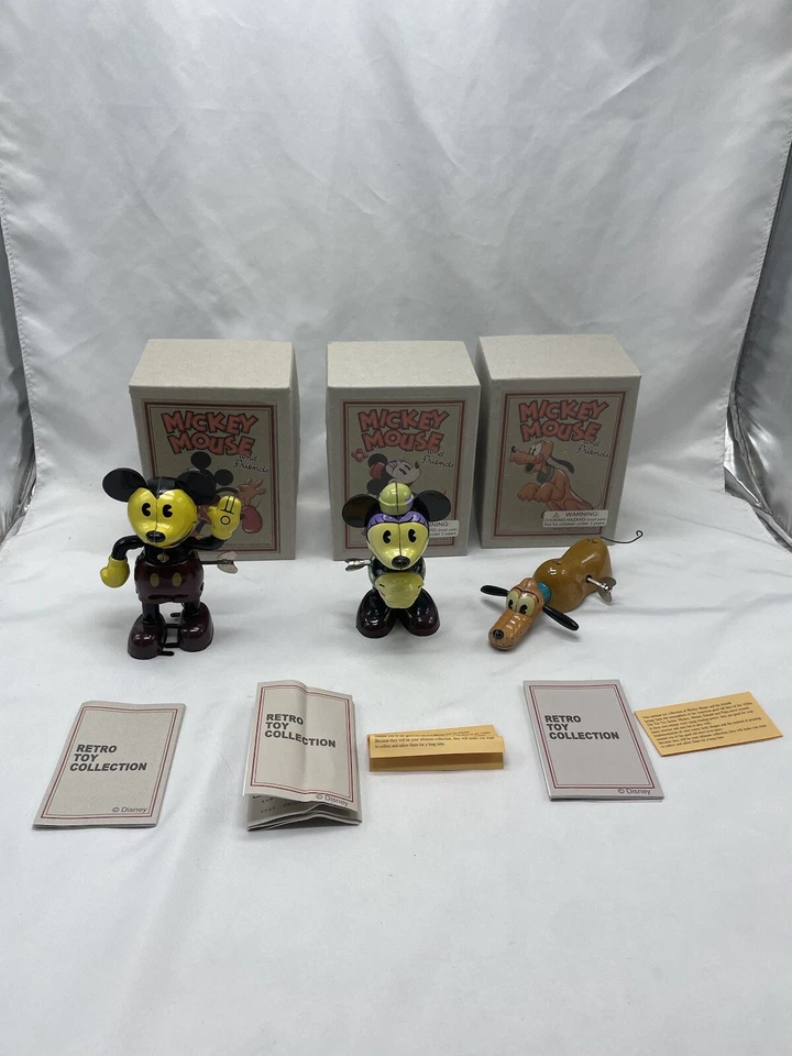 Vintage Schylling 3 Set of Mickey Mouse And Friends - TIN WIND-UP TOY Collection - Image 1 of 4