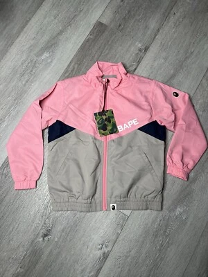 Куртка ветровка BAPE Bathing Ape розовая серая детская молодежная с капюшоном на молнии размер 120 - Изображение 1 из 4