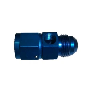 6AN NITROUS OXIDE BOTTLE GAUGE FITTING BLUE 6AN MALE TO 6AN FEMALE 1/8 NPT PORT - Picture 1 of 1