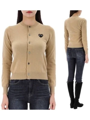 Cárdigan suéter para mujer COMME DES GARCONS Play parche corazón negro con botones L  Foto 1 de 4