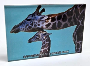 San Diego Zoo Giraffe Acrylic Fridge Magnet 3" Vintage - Picture 1 of 1