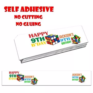 PERSONALISED SELF ADHESIVE KITKAT RUBIK CUBE BIRTHDAY WRAPPER CHOCOLATE - Imagen 1 de 1