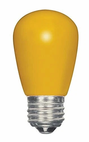 Satco S9169 LED S14 Ceramic Yellow Medium Base Light Bulb, 1.4W - Image 1 of 1
