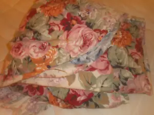 RALPH LAUREN VTG. TWIN FITTED SHEET " ALLISON " FLORAL COTTON - Picture 1 of 6
