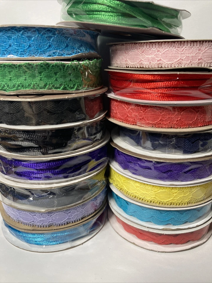Trim Ribbon 3 Rolls Your Choice Size & Color Crafts Scrapbook Card Making - Image 1 of 1