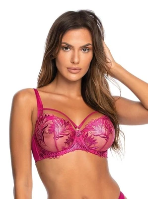 Rebel Romance Axami Brilliance Shimmer Metallic Embroidery Sheer Balconette Bra - Image 1 of 4