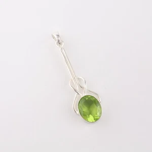Peridot Edelstein 925 Silber Anhänger 1,79" Handarbeit Stein Peridot Halskette Geschenk - Bild 1 von 4