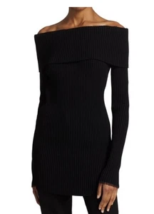 New PROENZA SCHOULER Off-The-Shoulder Ribbed Sweater Made in Italy size Small  - Picture 1 of 3
