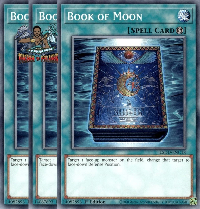 Yugioh! 3x Book of Moon L5DD-ENC18 Common 1st Ed NM - Image 1 of 1