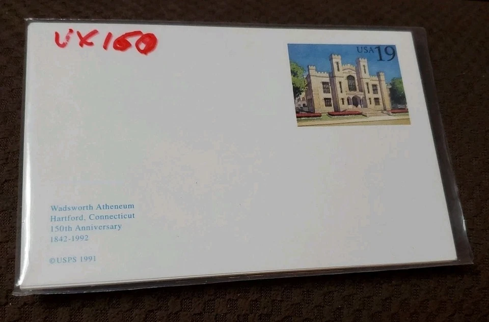 9 X 1991 U.S. # UX160 Wadsworth Atheneum CT 150th ANNIVERSARY 19¢ MNH Postcards - Image 1 of 2
