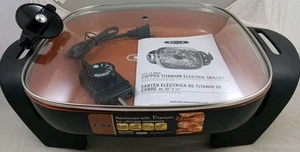 Bella 12 X 12 Inch Electric Skillet with Copper Titanium Coating, Never Used  - Picture 1 of 16