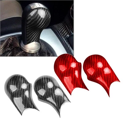2x Carbon Fiber Manual Gear Shift Knob Cover Trim For Nissan 350Z Z33 2003-2009 — 第 1/4 张图片