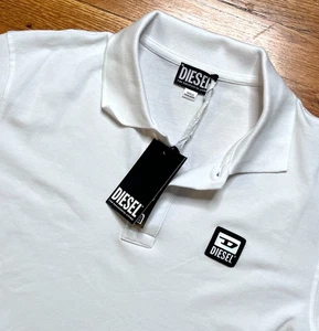 Polo Diesel Para Hombres T Smith Off Manga Corta Talla M Nuevo con Etiquetas $110 Blanco 95% Algodón - Imagen 1 de 11