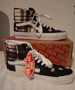Sk8 High Floral Plaid Patchwork Vans Uk Size 5 New Half Box - Picture 1 of 8