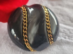 Gros bouton vintage originaux chainette gris doré pied 3,5  cm ref 2297 - Picture 1 of 4