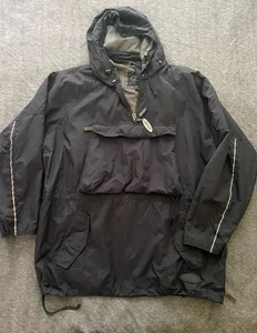 Structure Sport Mens Windbreaker Jacket XL Black Lined Nylon Pullover 1/4 Zip - Picture 1 of 9
