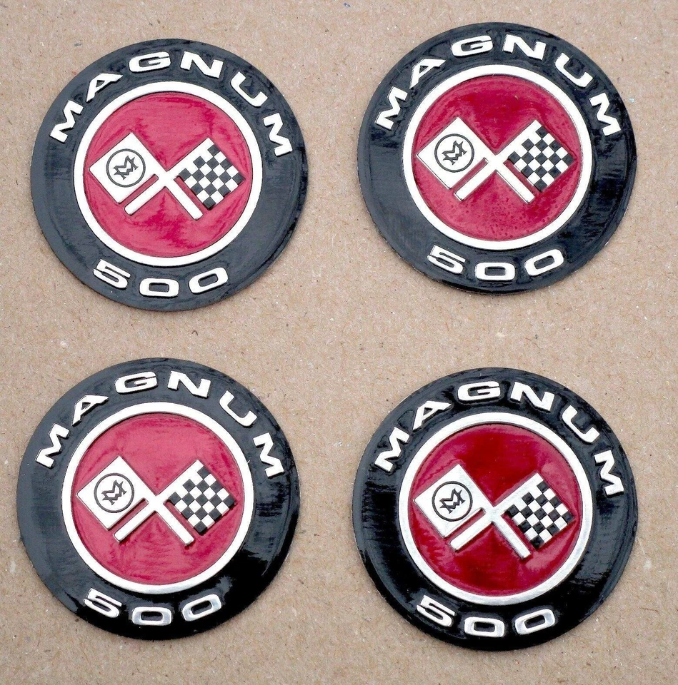 MAGNUM 500 Stamped Anodized  aluminum emblem center cap insert - Image 1 of 1