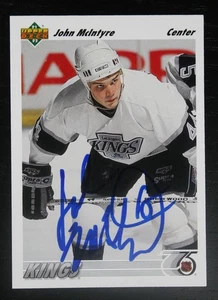 AUTOGRAPHED - John McIntyre Upper Deck #218 Los Angeles Kings 1991 NHL - Picture 1 of 2