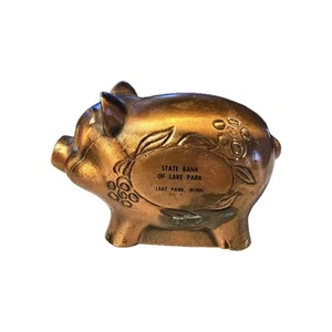 Banthrico Coin Bank State Bank of Lake Park Minnesota Werbung Sparschwein Kupfer - Bild 1 von 9