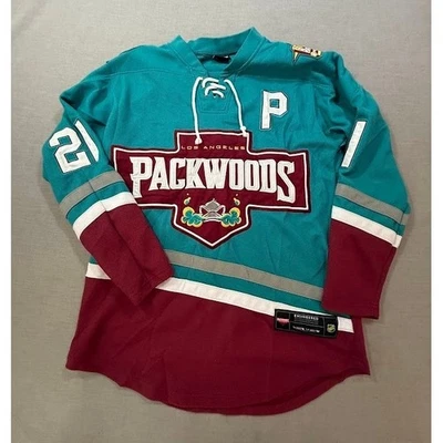 Camiseta de hockey Los Angeles Packwoods verde azulado borgoña blanca número 21 para hombre S Foto 1 de 4