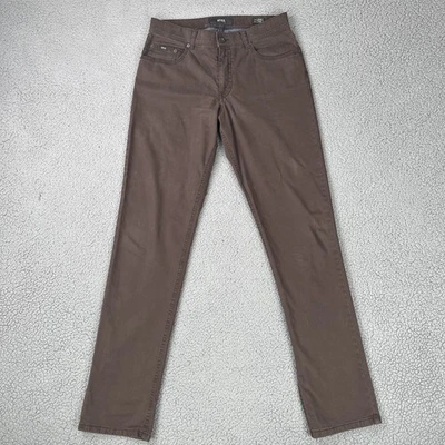 Pantalones chinos Brax Cooper elegantes para hombre 32x34 marrón calce regular frente plano elásticos Foto 1 de 4