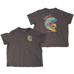 Levi's "Comin In Hot Surfing Dragon" Double Sided T-Shirt - 3X - Picture 1 of 3
